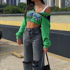 Green cropped hoodie from adika